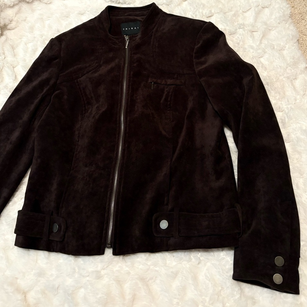 Tribal Dark Brown Suede jacket